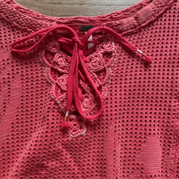 Free People Crochet Knit Short Sleeve Shirt - Picture 3 of 8